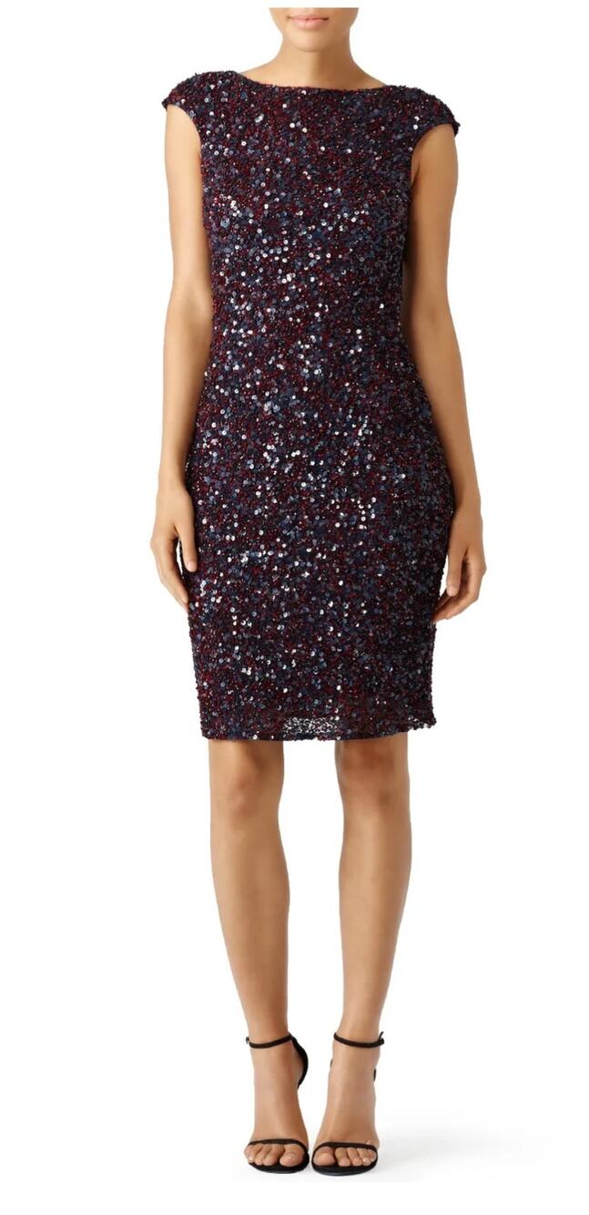 Theia Mixed Berry Sequin Dress 8